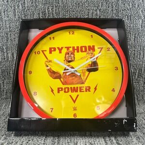 WWE Hulk Hogan Python Power Wall Clock Red Yellow Wrestling Decor NEW
